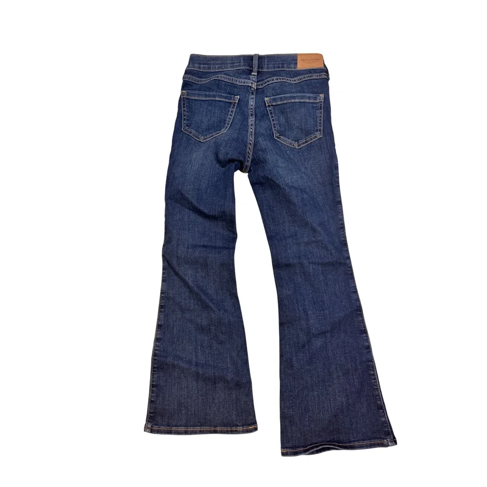Abercrombie Kids Girls High Rise Flare Jeans Dark Wash Denim Size 9/10 Short NWT
